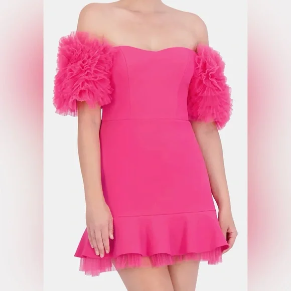 BCBGmaxazria Cocktail Tule Dress SAMPLE SIZE 6 - Picture 9 of 9